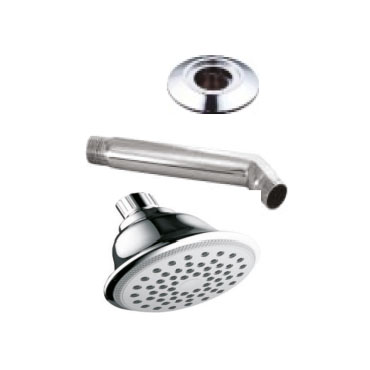 Round ABS Overhead Shower with Shower Arm and Flange